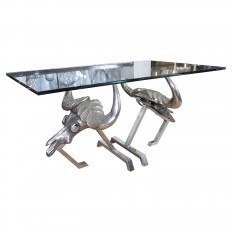 Stainless steel and aluminum buffalo table bases